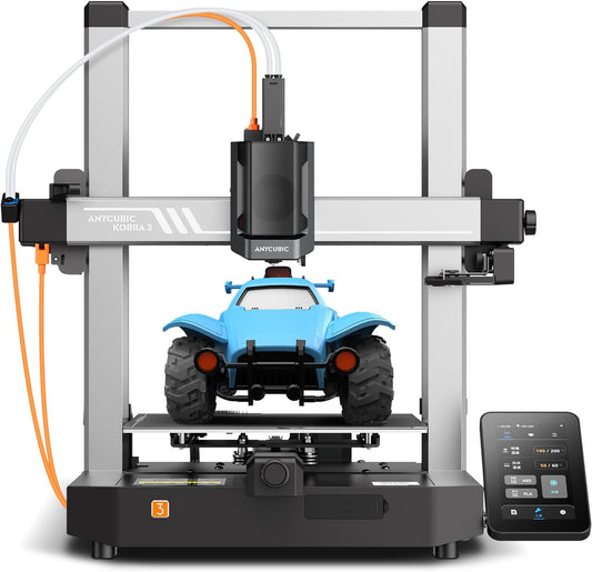 Für größere Ansicht Maus über das Bild ziehen Anycubic Kobra 3 3D-Drucker, 600 mm/s Hohe Geschwindigkeit, LeviQ 3.0 Auto-Nivellierung, Intelligenter Auto Fortsetzung Druck, Mehrfarbendruck über ACE Pro, Größe 250 x 250 x 260 mm