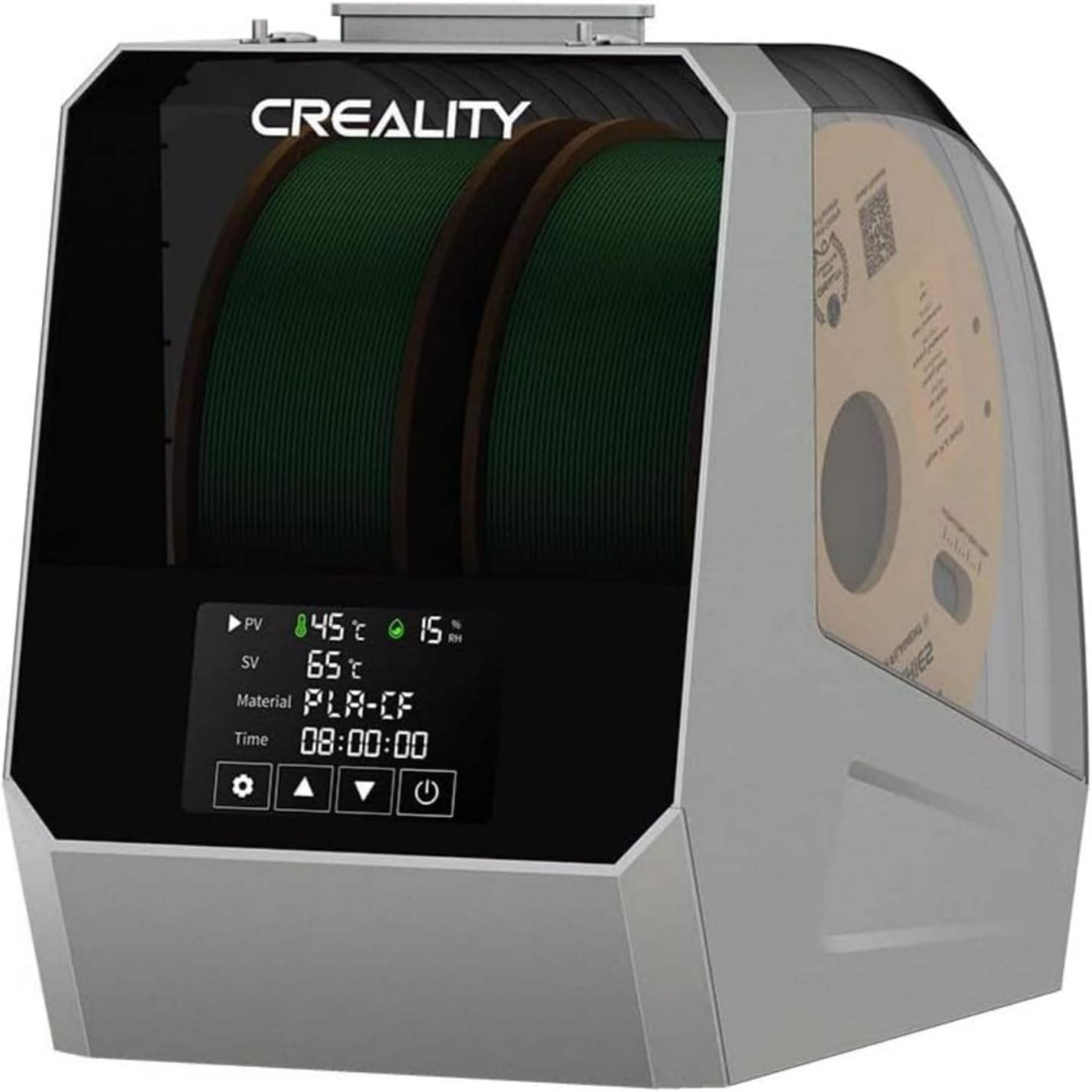 Creality Space Pi Plus Filamenttrockner 2024, 2 Spool 3D Drucker Filament Trockner Box mit eingebautem Ventilator, Filament Dehydrator für 1.75/2.85mm PLA PETG ABS TPU Nylon