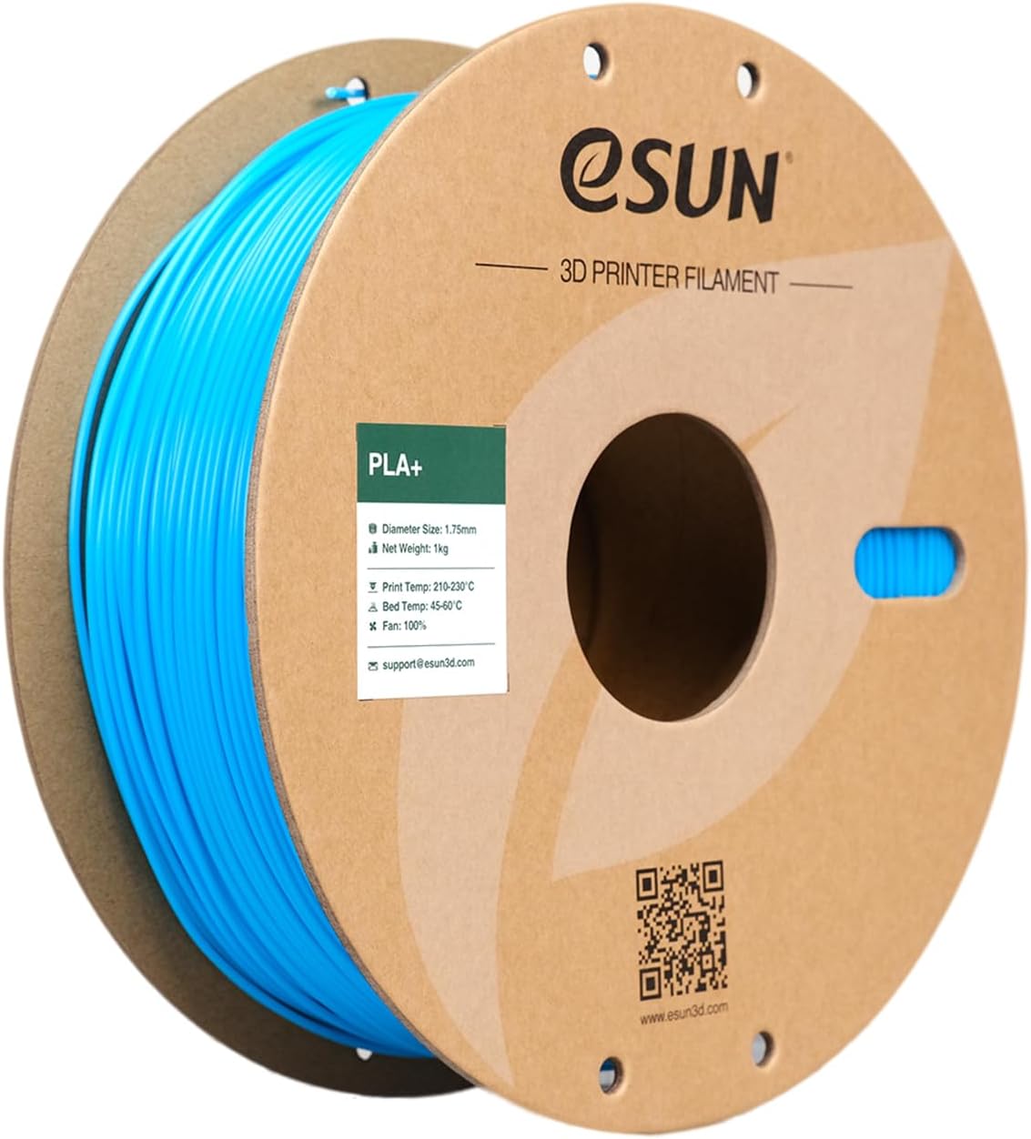 eSUN PLA+ Filament 1.75mm, 3D Drucker Filament PLA Plus, Maßgenauigkeit +/- 0.03mm, 1kg Spule (2.2 LBS) 3D Druck Filament für 3D Drucker, Raum Blau